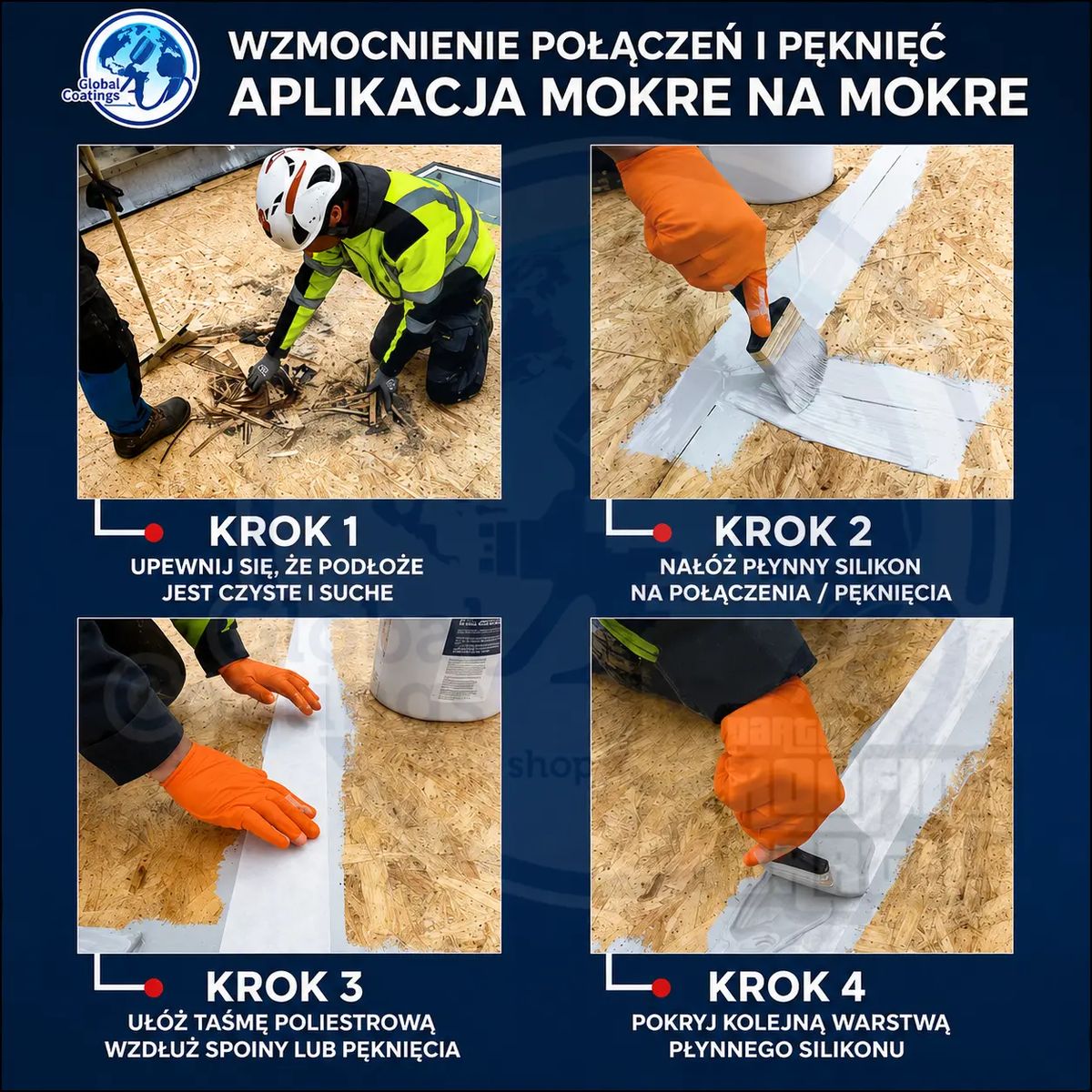 Taśma poliestrowa 10cm x 50m Zbrojenie hydroizolacji