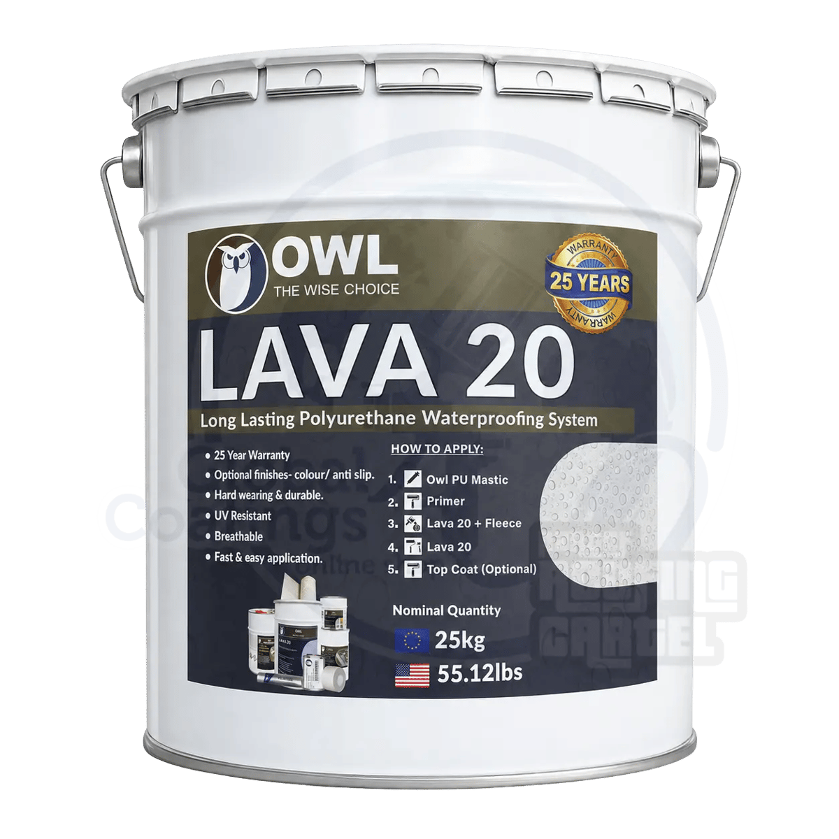 LAVA 20 25kg Płynna membrana poliuretanowa - Uszczelniająca guma w płynie